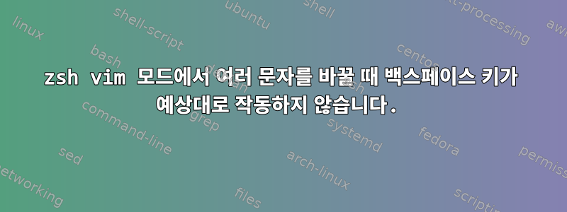 zsh vim 모드에서 여러 문자를 바꿀 때 백스페이스 키가 예상대로 작동하지 않습니다.