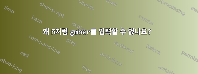 왜 ñ처럼 gmber를 입력할 수 없나요?