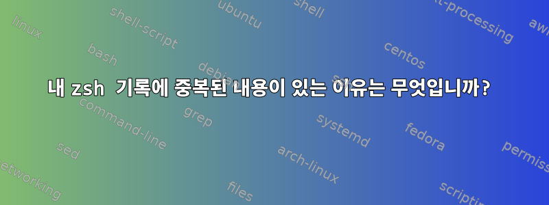 내 zsh 기록에 중복된 내용이 있는 이유는 무엇입니까?