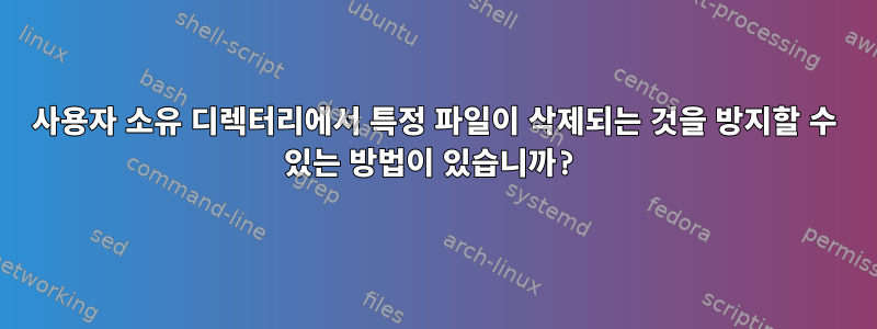 사용자 소유 디렉터리에서 특정 파일이 삭제되는 것을 방지할 수 있는 방법이 있습니까?