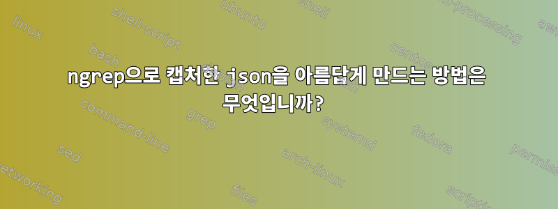 ngrep으로 캡처한 json을 아름답게 만드는 방법은 무엇입니까?