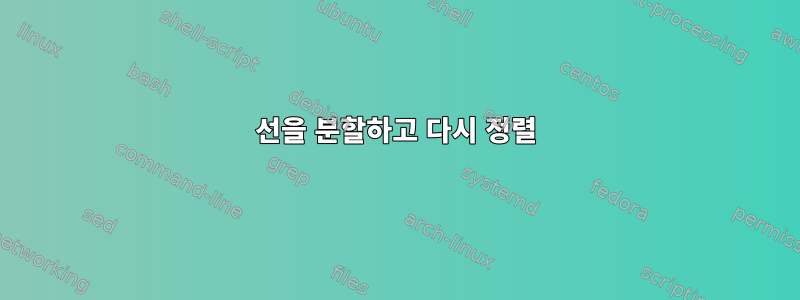 선을 분할하고 다시 정렬