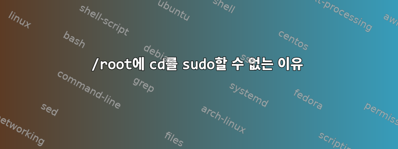 /root에 cd를 sudo할 수 없는 이유