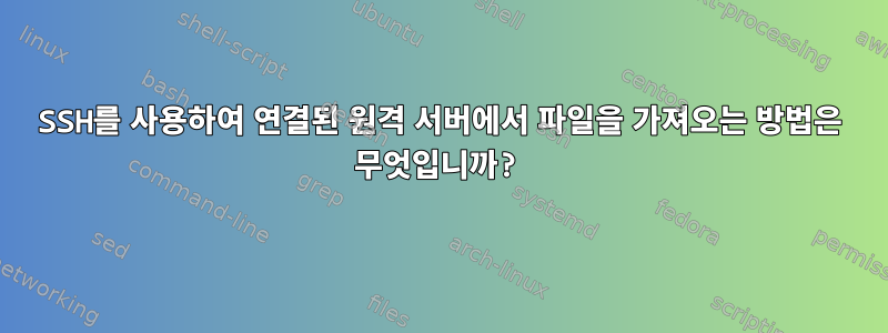 SSH를 사용하여 연결된 원격 서버에서 파일을 가져오는 방법은 무엇입니까?