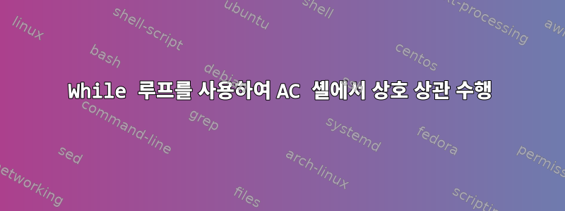 While 루프를 사용하여 AC 셸에서 상호 상관 수행