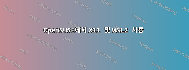 OpenSUSE에서 X11 및 WSL2 사용