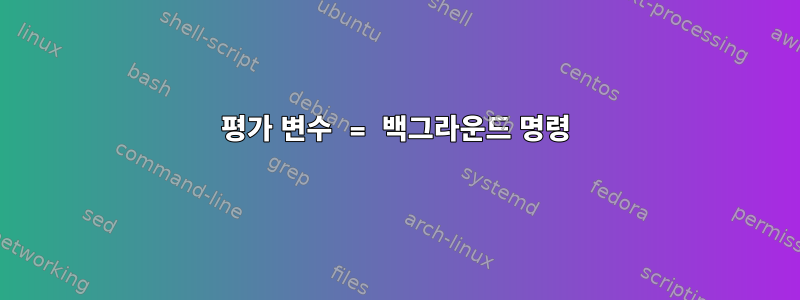 평가 변수 = 백그라운드 명령