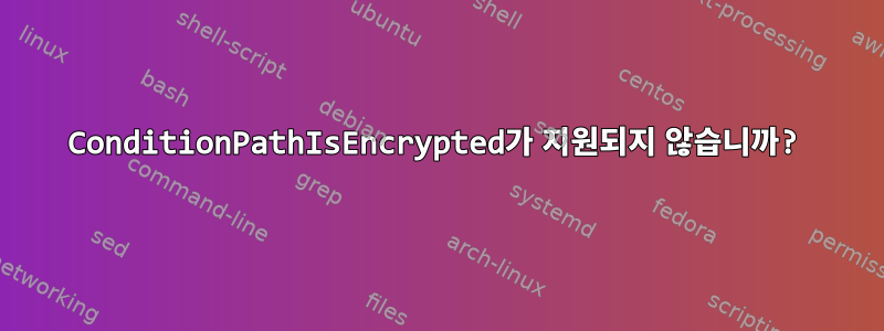 ConditionPathIsEncrypted가 지원되지 않습니까?