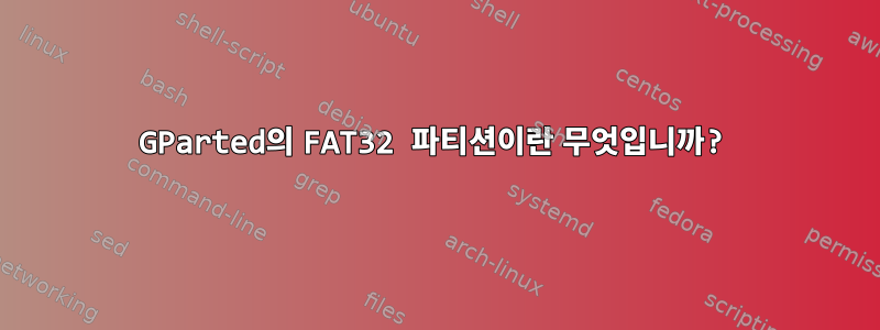 GParted의 FAT32 파티션이란 무엇입니까?