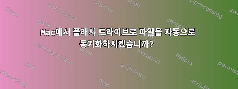 Mac에서 플래시 드라이브로 파일을 자동으로 동기화하시겠습니까?