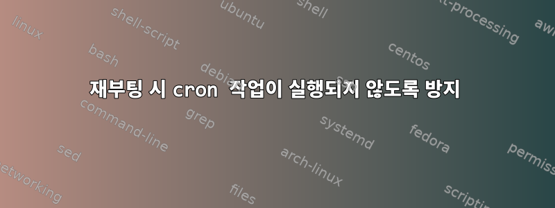 재부팅 시 cron 작업이 실행되지 않도록 방지