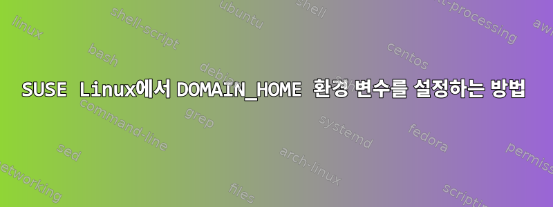 SUSE Linux에서 DOMAIN_HOME 환경 변수를 설정하는 방법