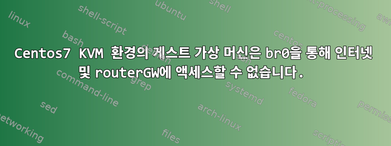 Centos7 KVM 환경의 게스트 가상 머신은 br0을 통해 인터넷 및 routerGW에 액세스할 수 없습니다.