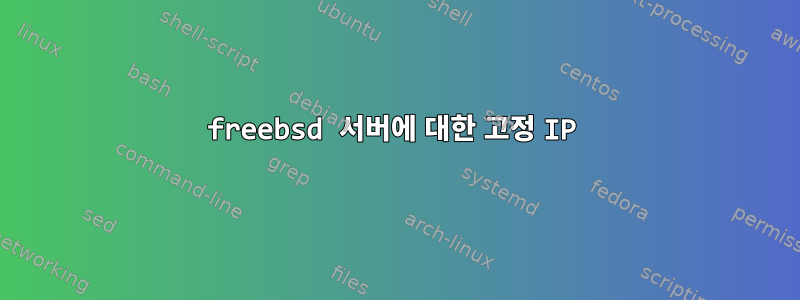 freebsd 서버에 대한 고정 IP