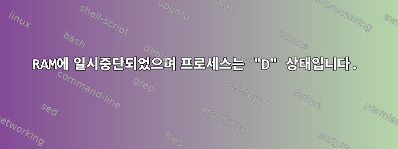 RAM에 일시중단되었으며 프로세스는 "D" 상태입니다.