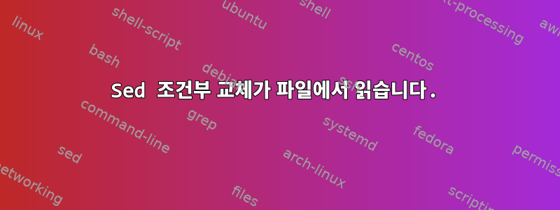 Sed 조건부 교체가 파일에서 읽습니다.