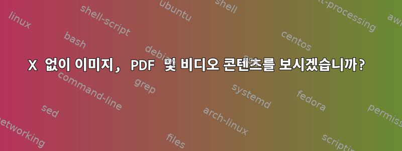 X 없이 이미지, PDF 및 비디오 콘텐츠를 보시겠습니까?