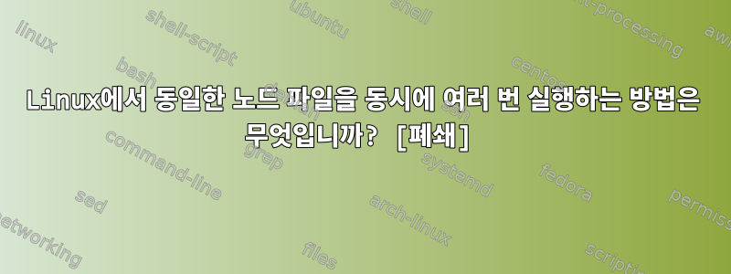 Linux에서 동일한 노드 파일을 동시에 여러 번 실행하는 방법은 무엇입니까? [폐쇄]