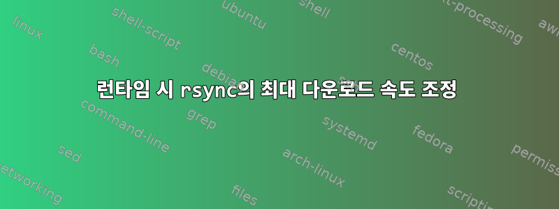 런타임 시 rsync의 최대 다운로드 속도 조정