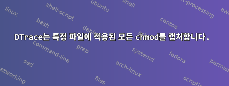 DTrace는 특정 파일에 적용된 모든 chmod를 캡처합니다.