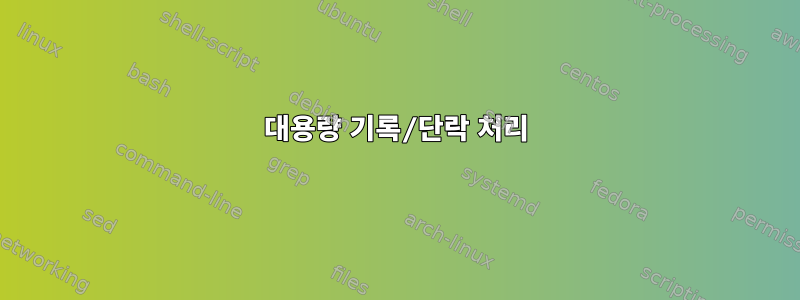 대용량 기록/단락 처리