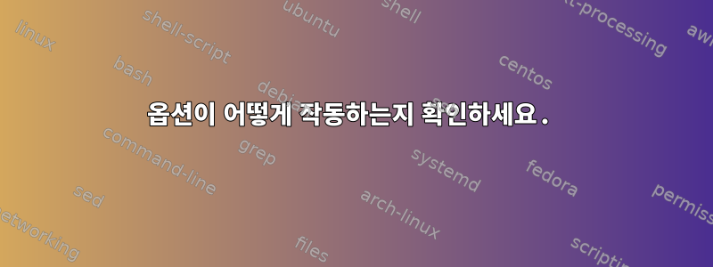 옵션이 어떻게 작동하는지 확인하세요.