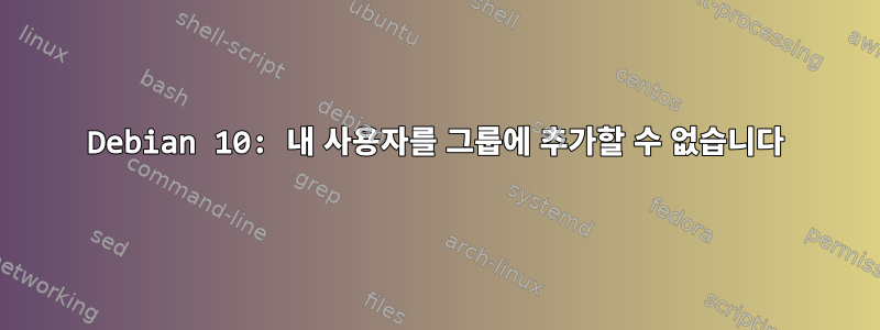 Debian 10: 내 사용자를 그룹에 추가할 수 없습니다