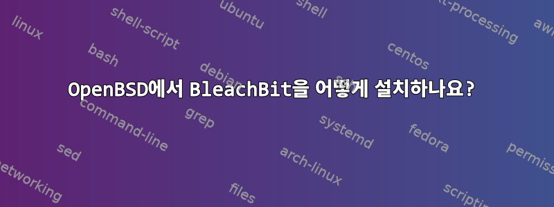 OpenBSD에서 BleachBit을 어떻게 설치하나요?