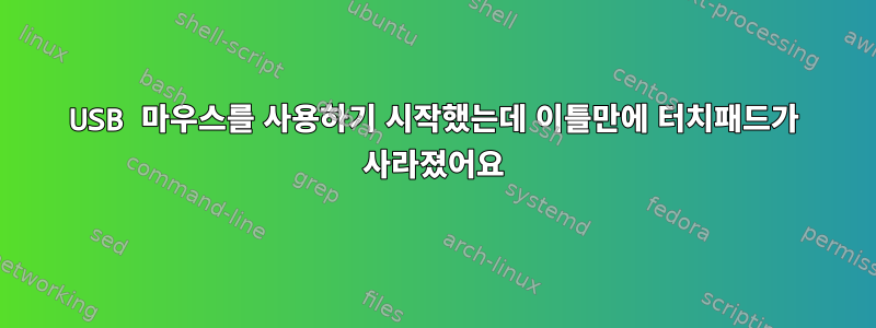 USB 마우스를 사용하기 시작했는데 이틀만에 터치패드가 사라졌어요