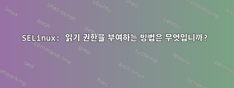 SELinux: 읽기 권한을 부여하는 방법은 무엇입니까?