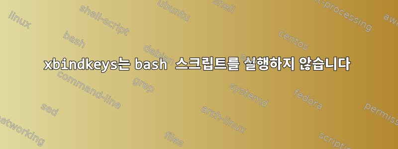 xbindkeys는 bash 스크립트를 실행하지 않습니다