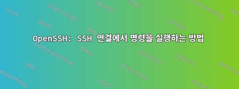 OpenSSH: SSH 연결에서 명령을 실행하는 방법