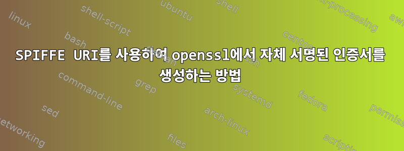 SPIFFE URI를 사용하여 openssl에서 자체 서명된 인증서를 생성하는 방법