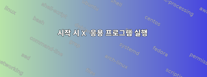 시작 시 X 응용 프로그램 실행