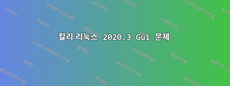 칼리 리눅스 2020.3 Gui 문제