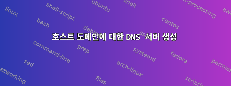 호스트 도메인에 대한 DNS 서버 생성