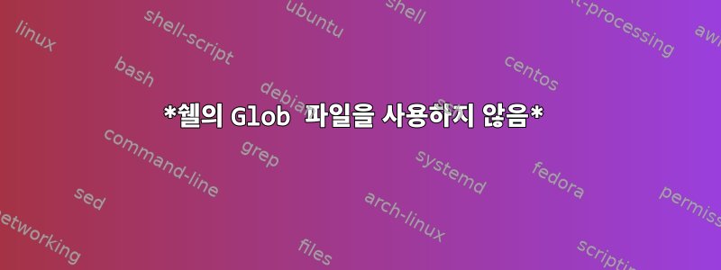 *쉘의 Glob 파일을 사용하지 않음*