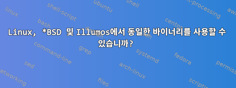 Linux, *BSD 및 Illumos에서 동일한 바이너리를 사용할 수 있습니까?