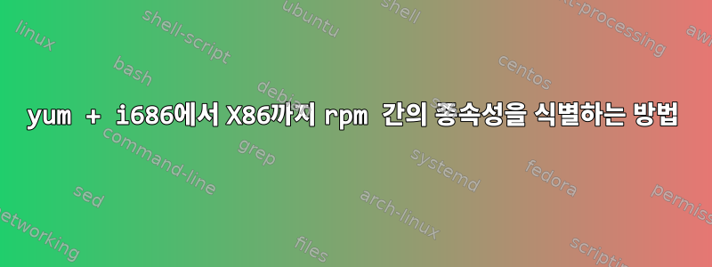 yum + i686에서 X86까지 rpm 간의 종속성을 식별하는 방법