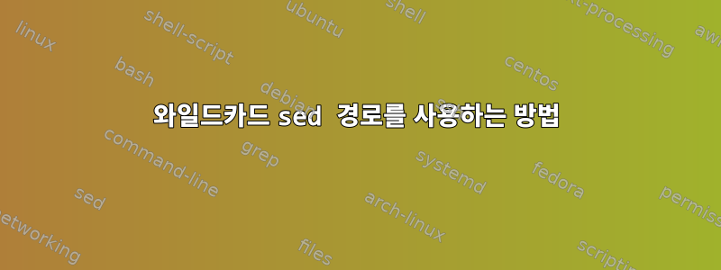 와일드카드 sed 경로를 사용하는 방법