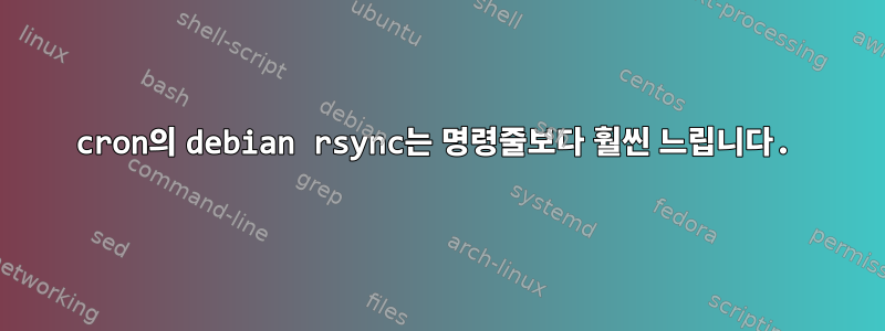 cron의 debian rsync는 명령줄보다 훨씬 느립니다.