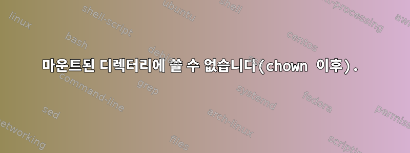 마운트된 디렉터리에 쓸 수 없습니다(chown 이후).