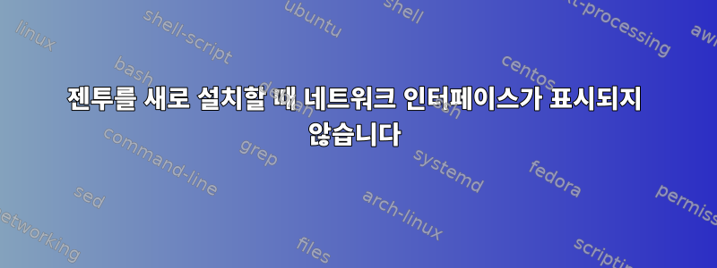 젠투를 새로 설치할 때 네트워크 인터페이스가 표시되지 않습니다