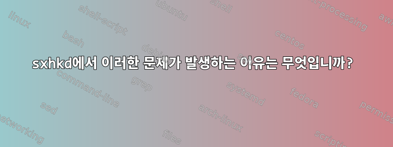 sxhkd에서 이러한 문제가 발생하는 이유는 무엇입니까?