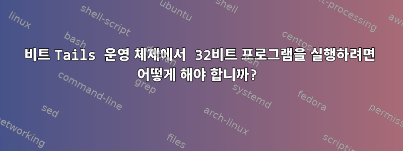 64비트 Tails 운영 체제에서 32비트 프로그램을 실행하려면 어떻게 해야 합니까?