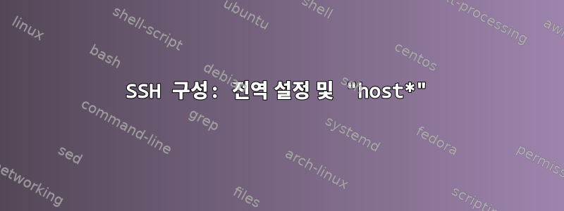 SSH 구성: 전역 설정 및 "host*"