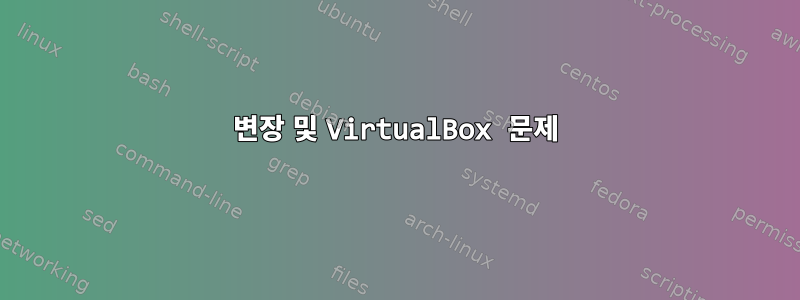 변장 및 VirtualBox 문제