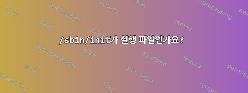 /sbin/init가 실행 파일인가요?