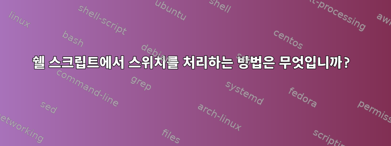 쉘 스크립트에서 스위치를 처리하는 방법은 무엇입니까?