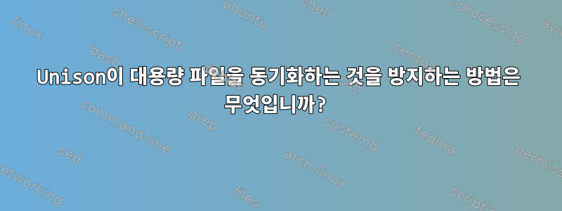 Unison이 대용량 파일을 동기화하는 것을 방지하는 방법은 무엇입니까?